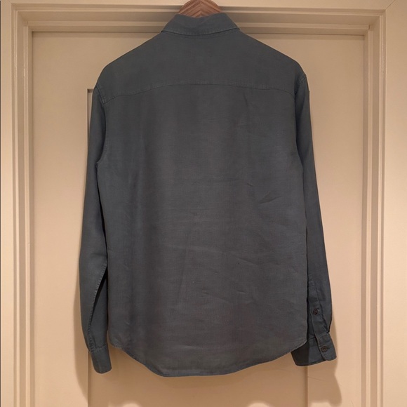 Club Monaco 100% Linen Slim Fit Button Down Shirt Men’s Small Blue Gray - Picture 6 of 11